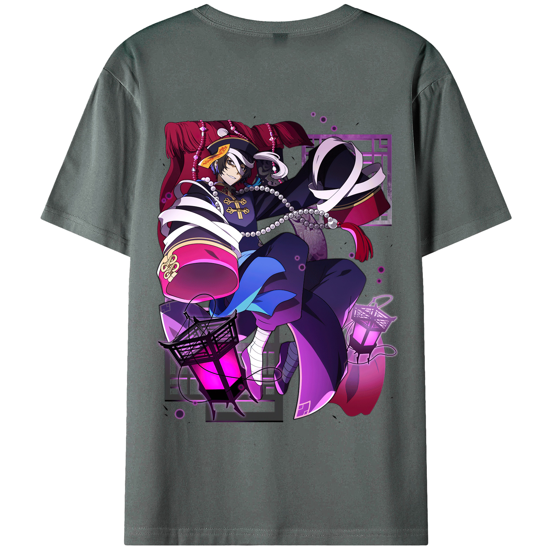 （画像用） 文豪ストレイドッグス Bungo Stray Dogs 綿100％ メンズ半袖Tシャツ（バックプリント） 通気性
